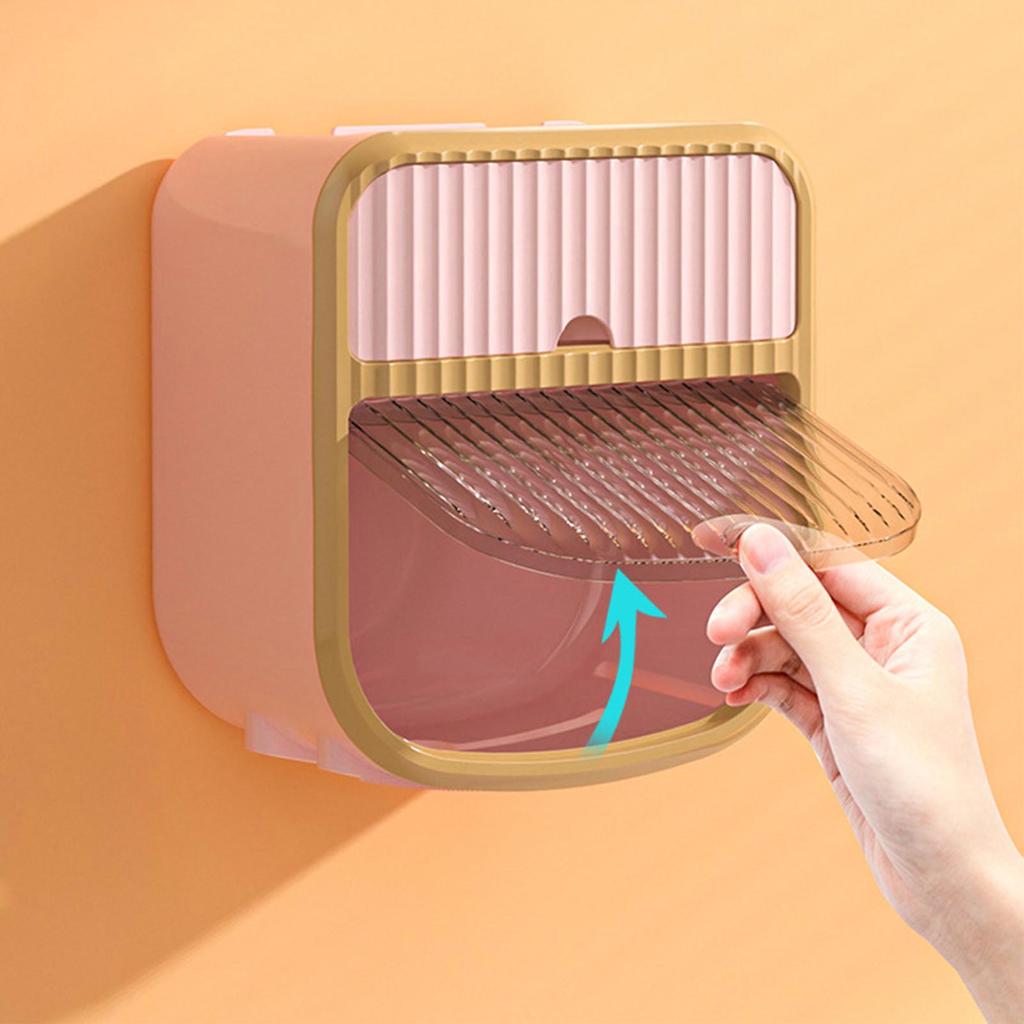 Toilet Paper Holder Wall Mounted Bathroom Tissue Roll Paper Towel Holder Tissue Dispensers for Household Pink