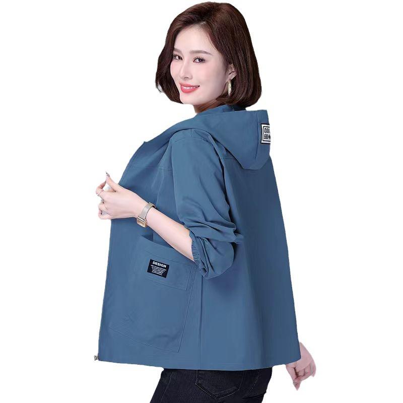 Casual Large Size Loose Hooded Short Jacket Female Spring and Autumn New Korean Jacket