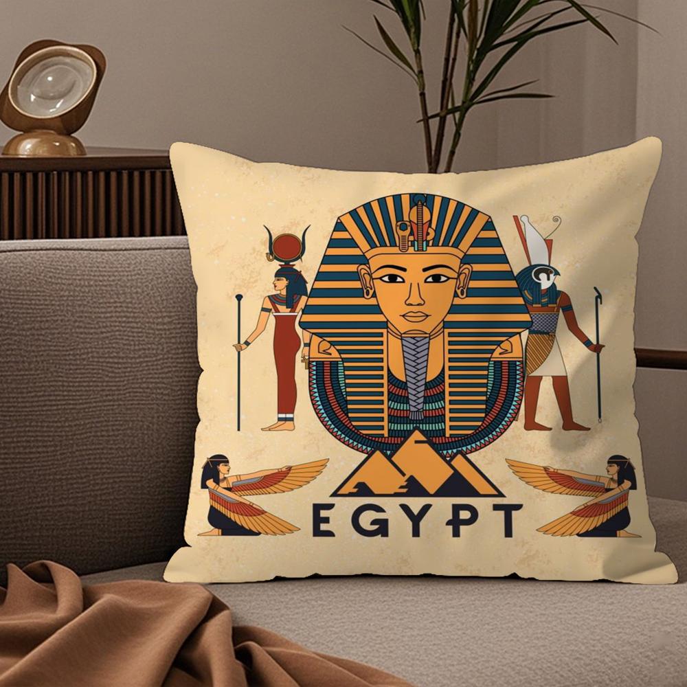 Ancient Egypt Anubis Pillow Case Silky elegant Comfort Sofa Bed Invisible zipper
