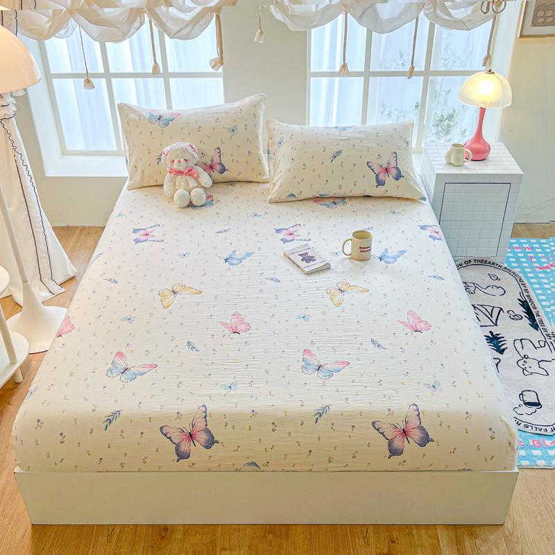 Soft Bonenjoy Fitted Sheet Printed Bed Cover Breathable Mattress Protector Bed Linen Pillowcase Need Order