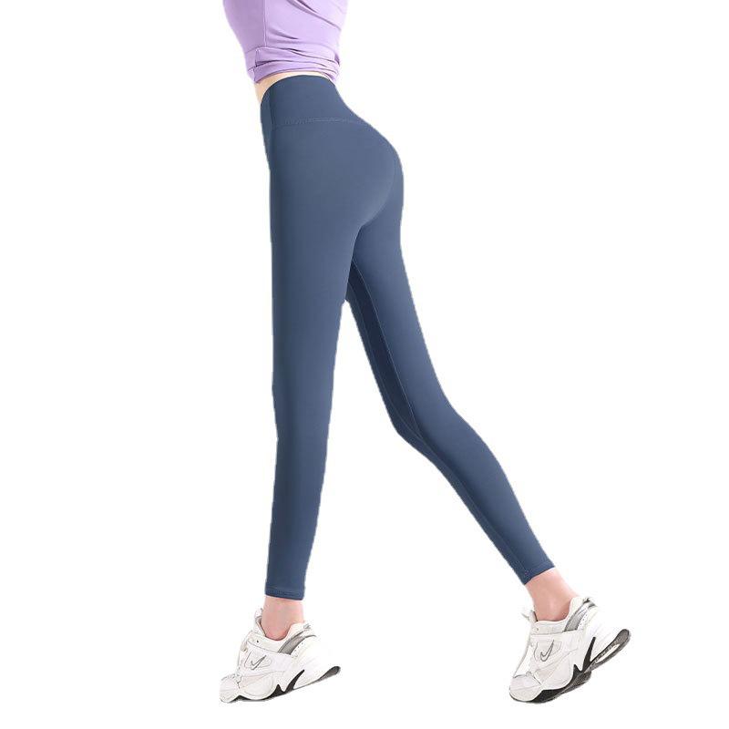 Juyitang High Waist Seamless Nude Yoga Pants - Women's Hip-Lifting Sanded Fitness Leggings