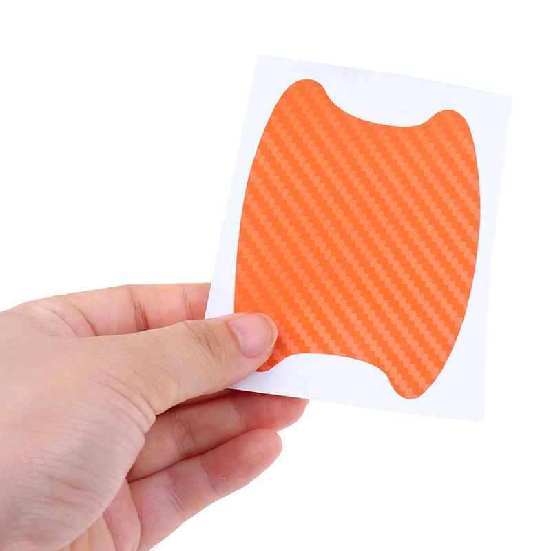 4Pcs/Set Car Door Sticker Carbon Fiber Scratches Resistanthandle Protection Film