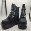 Women's shoes Platform Boots 2025 New Wedge Bat Belt Buckle Short Doc Boots for Women
