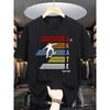 European Sizes Men'S Casual Summer T-Shirt with Skateboard Graphic - "SKATE" Print, Short Sleeve, Round Neck