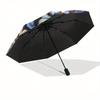 Stunning Stained -Inspired Blue Jay Wall ArtUmbrella, Portable 3-Fold Umbrella for Men & Women,Christmas Gift ES236