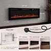 3 IN 1 Slim Electric Fire, Wall Mounted/Recessed/Freestanding, Electric Fireplace with 12 Flame Colours, 5 Brightness