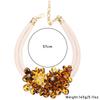 Statement Necklace with Beads&Flowers Design for Women Trendy Wedding Party Jewelry