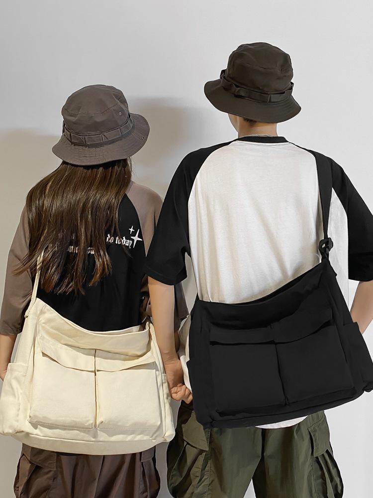 Women's Japanese Korean Style Canvas Messenger Bag - Versatile, Simple, Literary Shoulder/Crossbody Bag