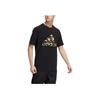 Adidas Solid Color Logo Casual Sport Short Sleeve T-Shirt Unisex Tops Black HS4396