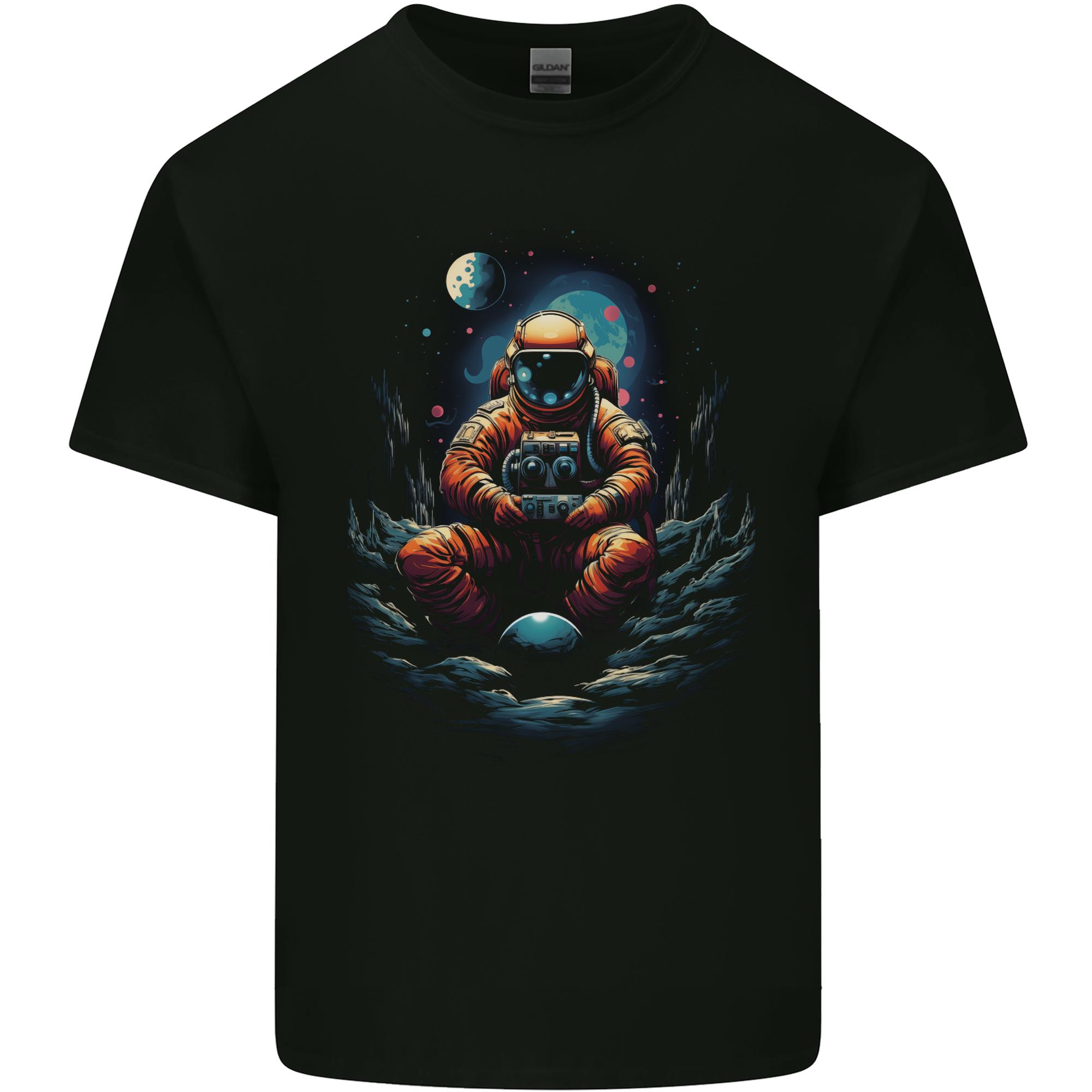 Astronaut Gamer Fantasy Gaming Planets Space Unisexs Light Cotton TShirt S