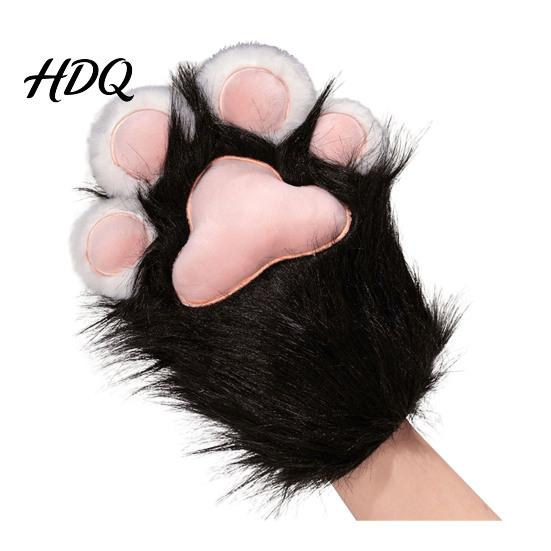 Animation Cosplay Accessories 1Pc Animal Paw Glove Boot Plush Furry Shoe Fuzzy B