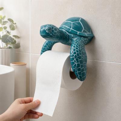 Držák toaletního papíru Želva/Žralok, Nástěnný držák na roli, Snadná instalace Vodotěsný Vlhkuodolný Držák toaletního papíru