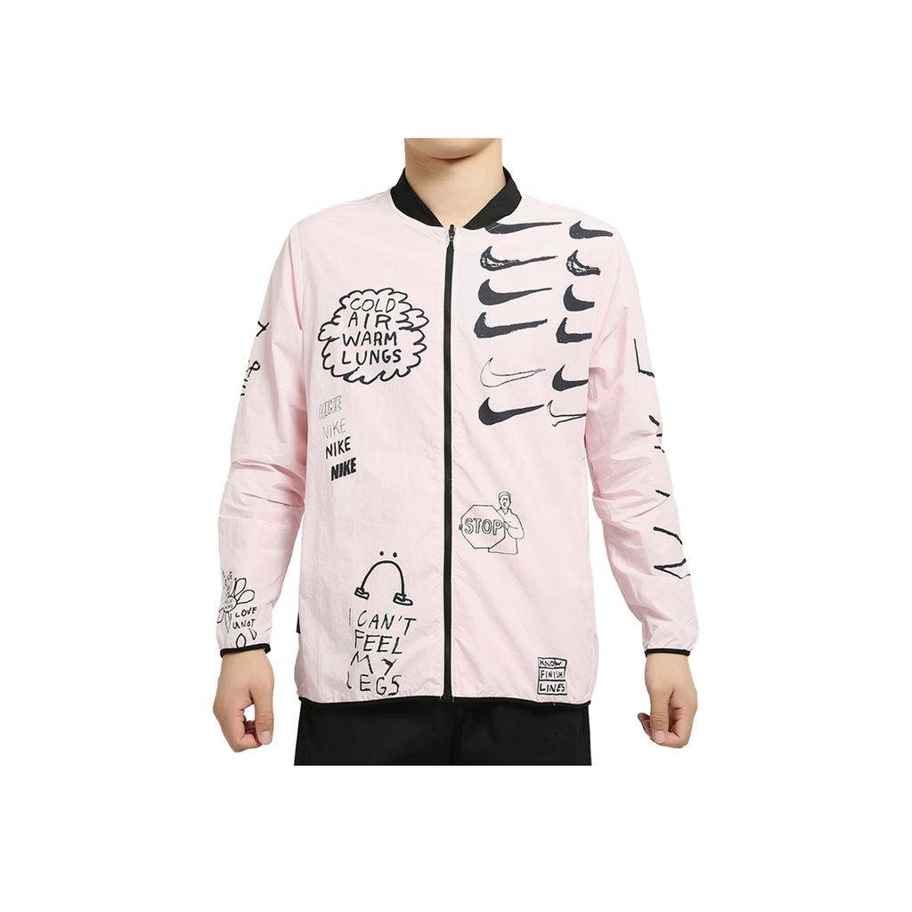 Nike Laufjacke mit Graffiti-Print für Herren Jacken Rosa AJ7760-663