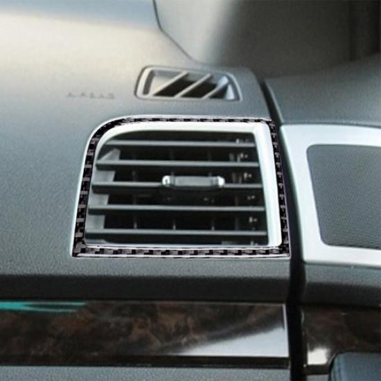 2Pcs For 2011-2014 Ford Explorer Carbon Fiber Interior Side Air Vent Cover Trim
