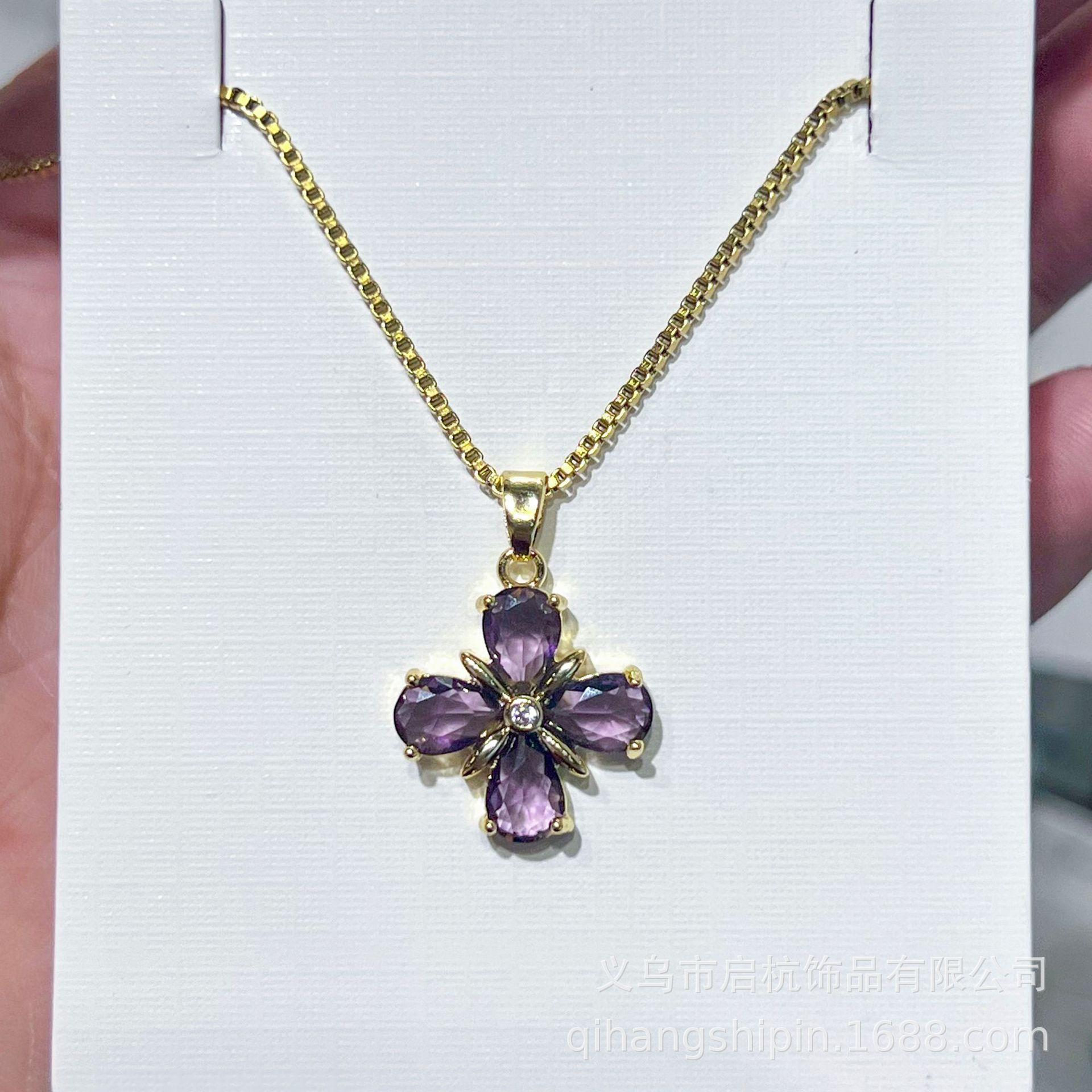 

Ожерелье из титановой стали с четырьмя листами клевера, женское, легкое, роскошное, простое, с инкрустированным цирконием