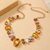 Decoration Vintage Chunky Necklace Charm Exaggerated Necklace Rhinestone Necklace  Gifts