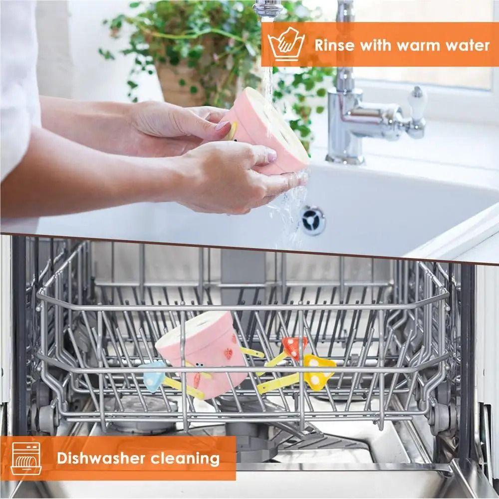 4Pcs Ceramic Mushroom Measuring Spoons Potted Coffee Spoon Decorative Tablespoons  Kitchen