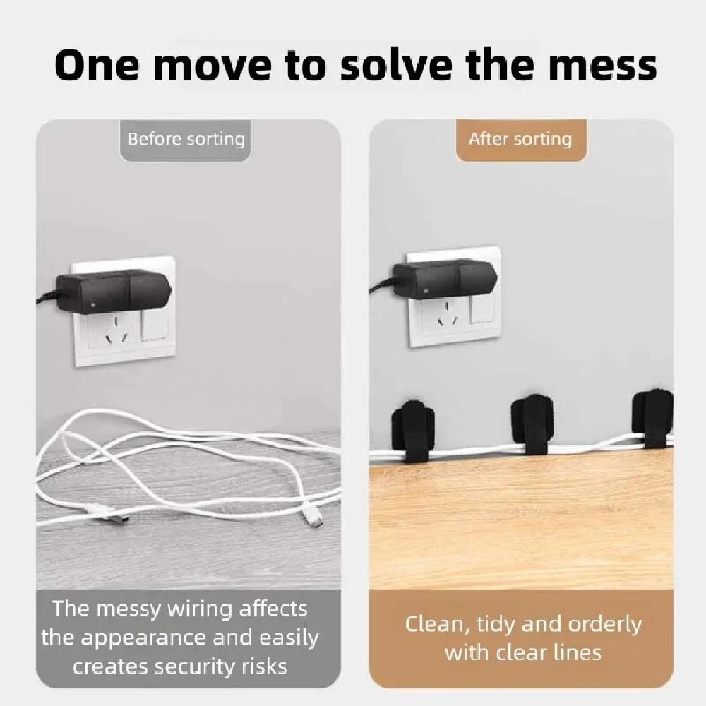 10pcs Reusable Ties Fastening Wire Cable Organizer Cord Rope Holder Self Adhesive Adjustable Cord Organizer Straps Storage