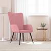 Vidaxl Armchair, Pink, Upholstered In Velvet