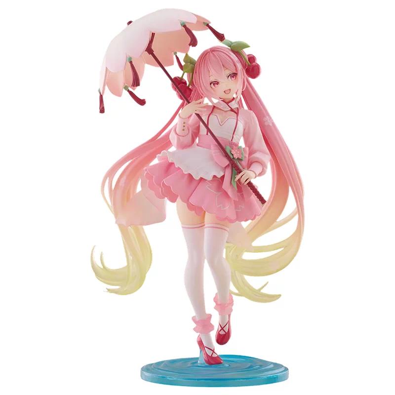 Genuine Taito Hatsune Miku Sakura Prize Figure Official Sakura Outfit Cherry Hair Accessory Modle Toy Anime Action Figure