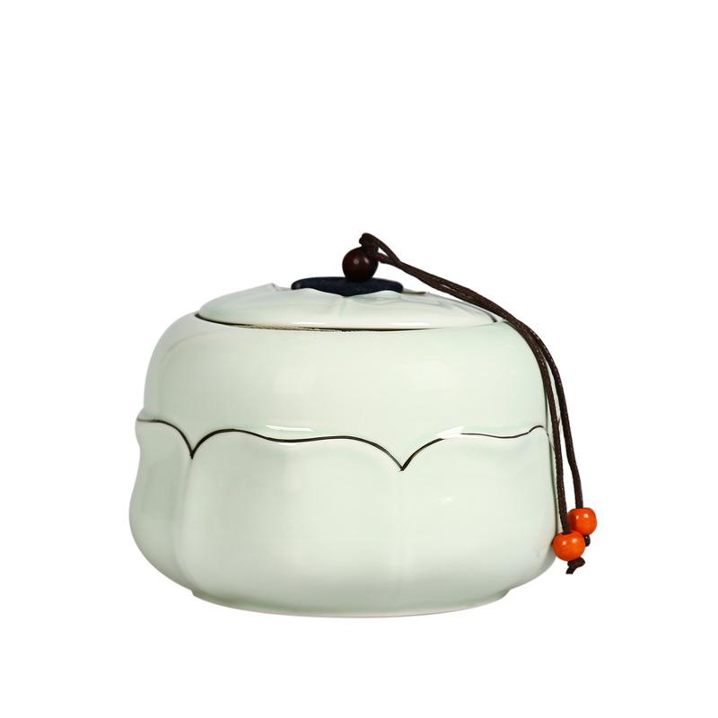 Ceramic tea can gift box sealed tank household storage tea can storage tank porcelain tank green black tea Pu'er tea tank