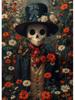 Halloween Terror Mushrooms Skeleton Ghost In Dark Forest Rhinestone Embroidery Vintage Wall Art Woodland Art Home Decor 5D DIY