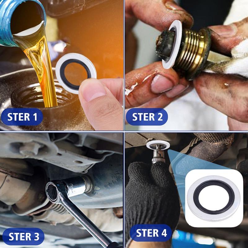 20/10PCS Car Oil Pan Drain Gasket Kit Drainage Bolt Pad Rubber Oil Drain Plug Gasket Replaceable Washer Seal Set M16