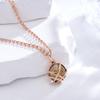 Light Brown Natural Zircon Pendant Necklace Women Luxury  Rose Gold Color Glossy Metal Daily Fine Ethnic Jewelry