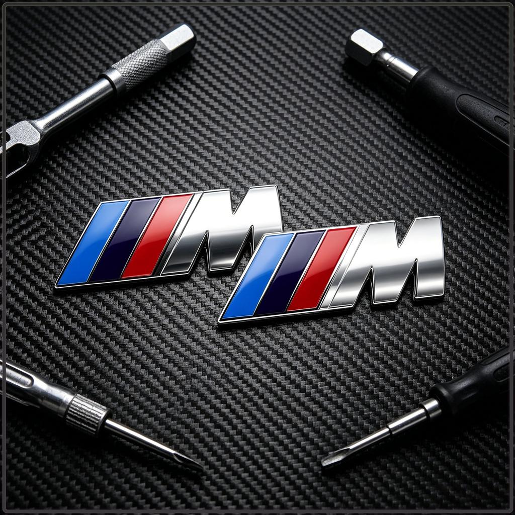 M LOGO Emblem Fender Badge Trunk Sticker Car Front Grille Badge 3D For BMW M Performance Power M3 M5 F30 F20 F25 X1 X3 X5