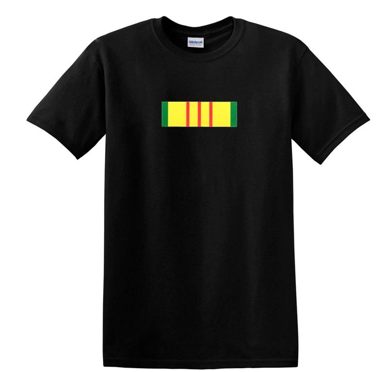 

Vietnam Service Ribbon Vietnamese War Veteran Patriot Military USA Black T-Shirt S