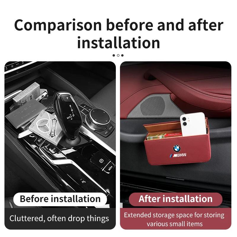 2025 Gorące Akcesoria Samochodowe Kwadratowe Skórzane Pudełko do Przechowywania Akcesoria Do BMW X1 X3 X5 Serii 3 Serii 5 F10 F25 F18 F15 F30 G01 G02 G