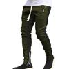 Men Sweatpants Contrast Colors Elastic Waist Drawstring Breathable Autumn Trousers for Jogging