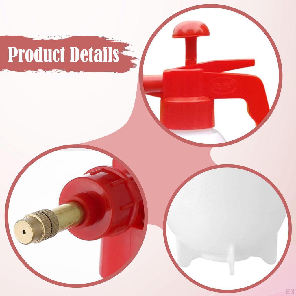 Hand Pump Sprayer Portable with Brass Nozzle Water Bottle for Spraying Cleaning
