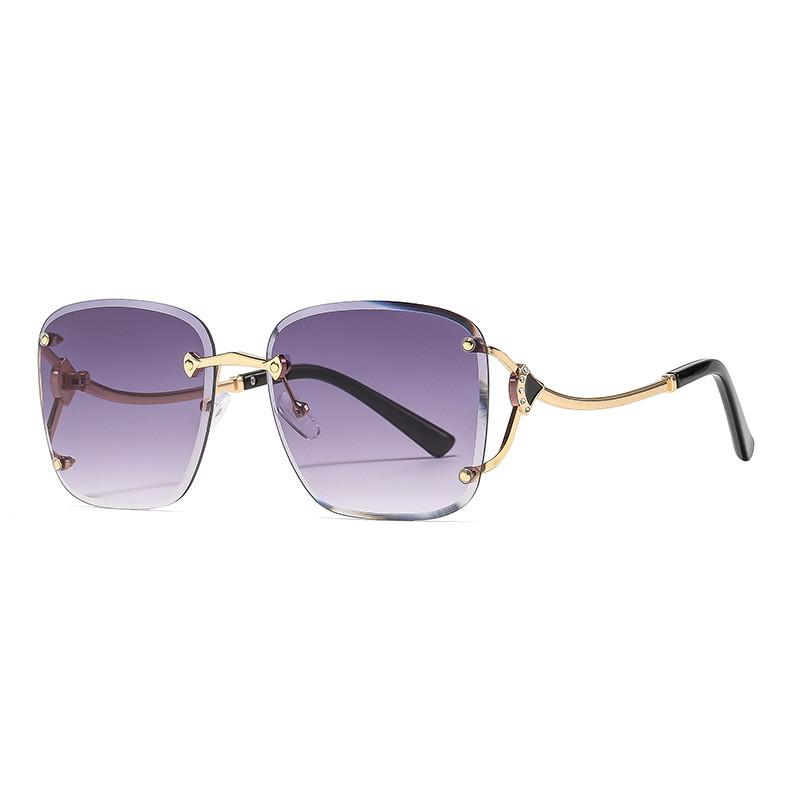 High Fashion Womens Metal Frame Square Sunglasses With Uv400 Protection For Outdoor Activities