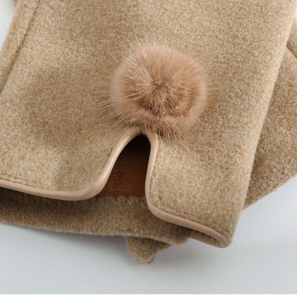 Soft Pu Leather Gloves Velvet Women Cycling Mittens All-Match Winter Suede Gloves  Autumn