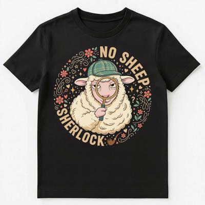 Nessuna Pecora Sherlock Divertente Design Umoristico da Detective T-Shirt Unisex