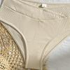 Costume da Bagno Bikini Due Pezzi Monospalla a Vita Alta Tinta Unita per Donna
