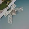 Handmade Korean Style Lace Butterfly Knot Keychain with Pearl Heart Elegant Bag Accessory Jewelry Piece from Mainland China