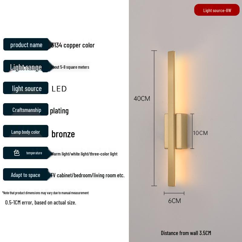 2025 Minimalist Long Strip Wall Lamp for Bedroom, Living Room, Staircase, or TV Background