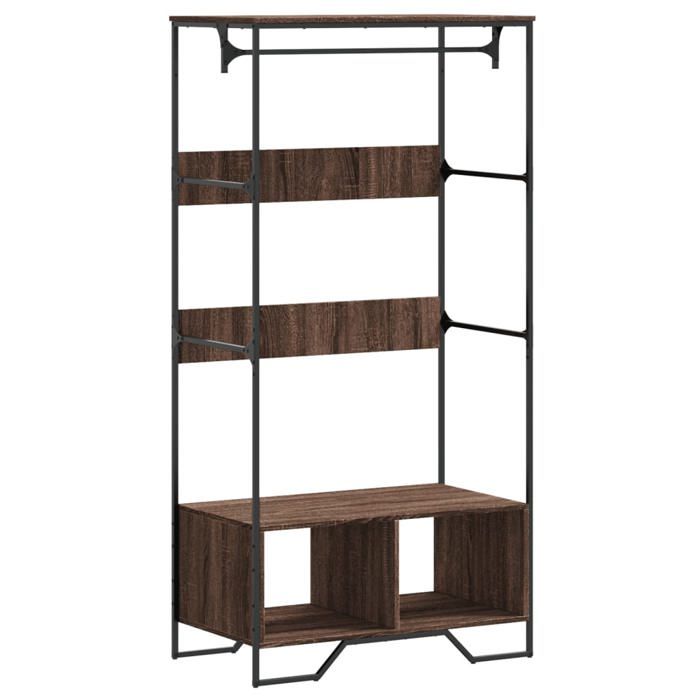 VidaXL Armoire chêne marron 90x50x180 cm bois d'ingénierie, armoire de rangement, organisateur de garde-robe, armoire, 848673