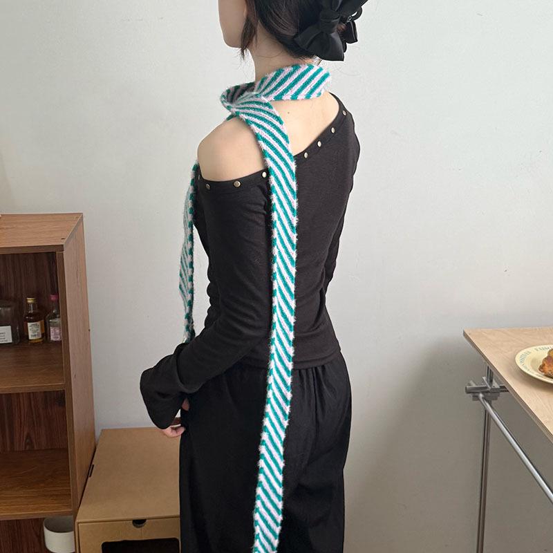 American Artistic Striped Sweet & Spicy Fashionable Women's Scarf for a Stylish Autumn & Winter Look