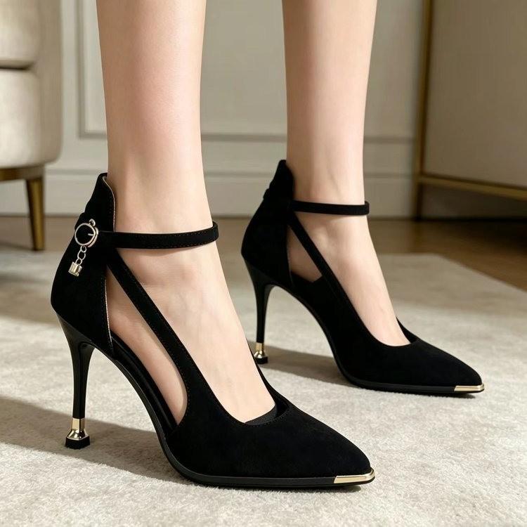 Fashionable French Style Pointed Toe High Heels Spring Autumn New Arrival Women's Wear Outside Casual Low Cut Slip-On Shoes