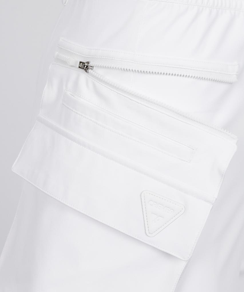 CREVE9 Multi-Pocket Point Anorak Shorts Wh