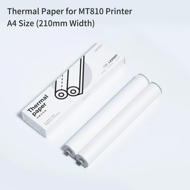 HPRT MT810 Thermal Printer Paper 2PCS A4 Roll for Long lasting Printing BPA free