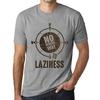 Men’s Vintage Tee Shirt Graphic T Shirt No Wrong Way Laziness Grey Marl