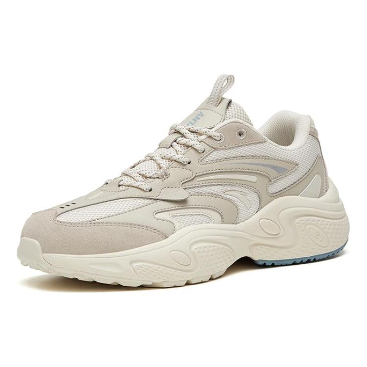New Anta Life Collection Cushioning Anti Slip And Wear Resistant Low Top Sports Casual Shoes White 912318890-1
