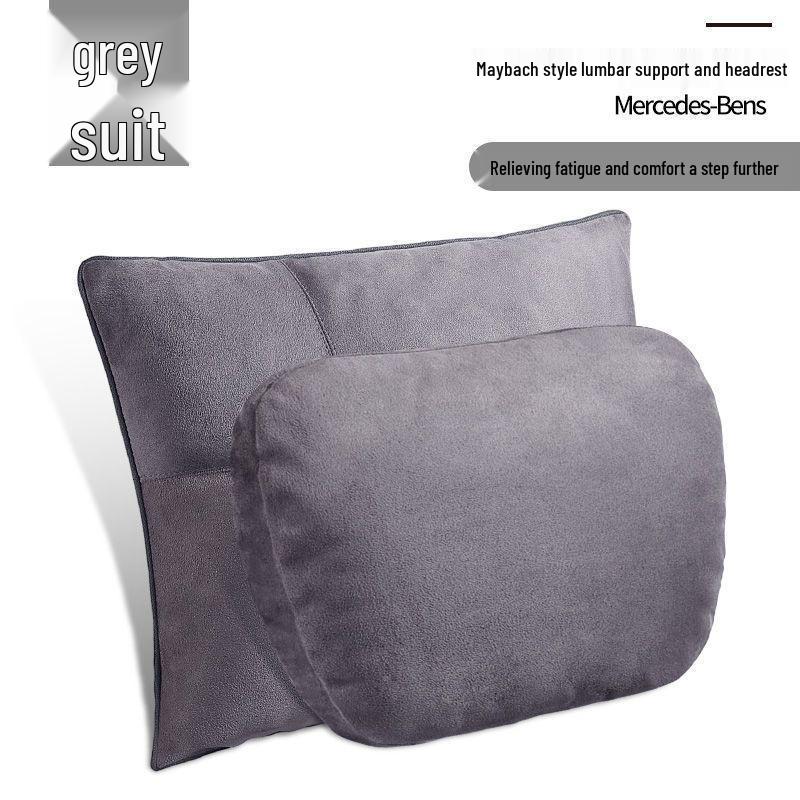 Compatible with Mercedes-Benz S-Class Maybach Headrest, Driver's Seat Backrest, and Neck Pillow; Imitation Aviation Seat Neck Pillow.