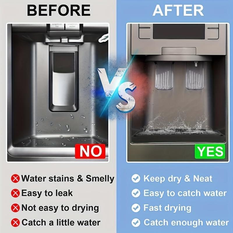 1PC Silicone Refrigerator Drip Tray Water Dispenser And Ice Protector With Raised Drainage Leak Prevention Countertop Protector Mat