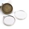 10pcs 25mm Inner Size Antique Silver Plated Square Cabochon Base Cameo Setting Charms Pendant For 10 mm Leather Bracelet