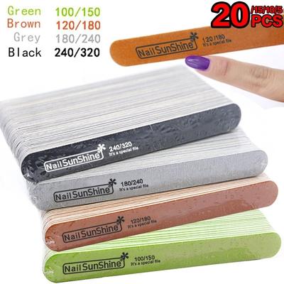 5/10/15/20 piezas herramientas de belleza de pedicura profesional portátil cuidado de uñas tope de lijado limas de uñas de madera de doble cara